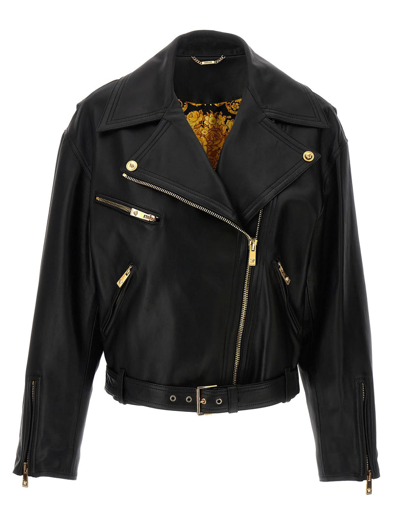 Versace Biker Leather Jacket - Women - Piano Luigi