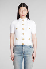 Balmain Cardigan In White Viscose - Women - Piano Luigi