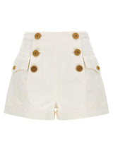 Balmain Logo Buttons Shorts - Women - Piano Luigi