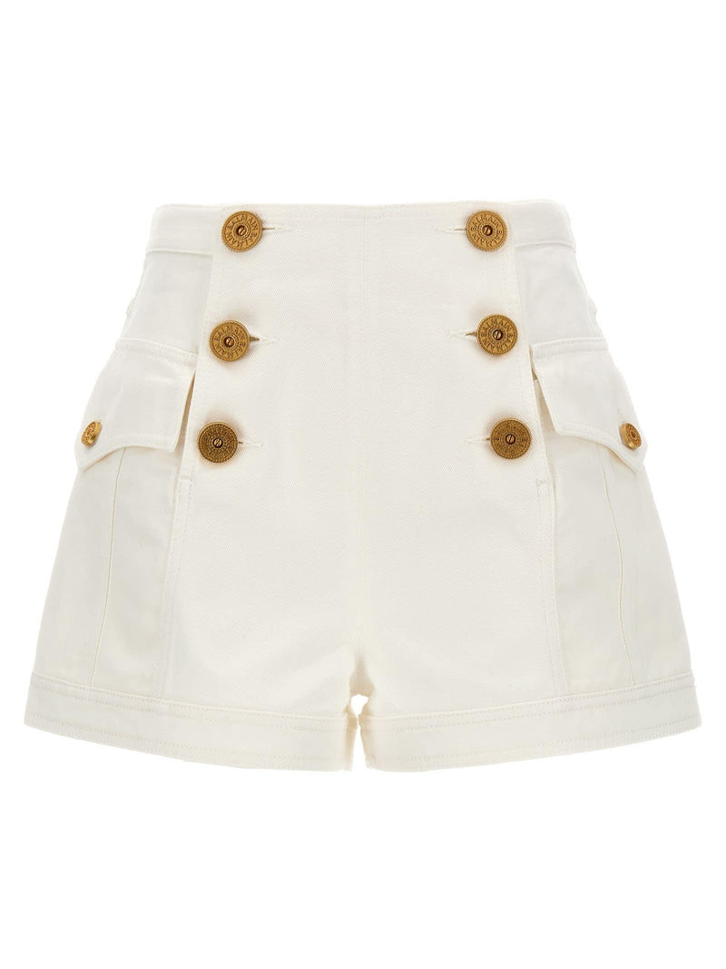 Balmain Logo Buttons Shorts - Women - Piano Luigi