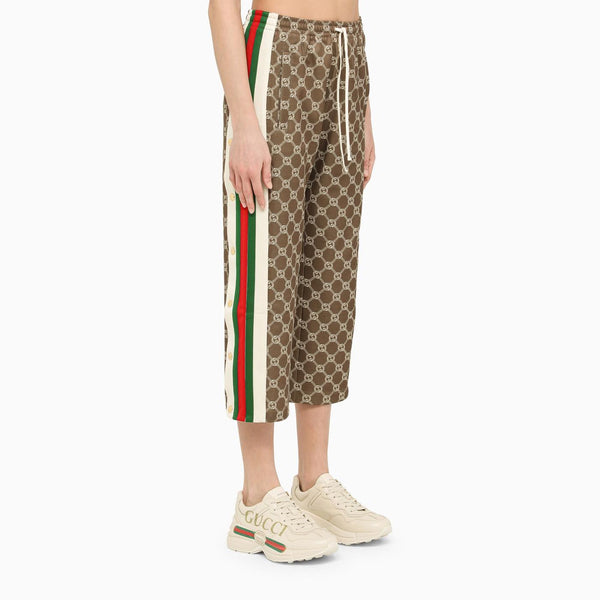 Gucci Olive Green Trousers With Side Bands - Women - Piano Luigi