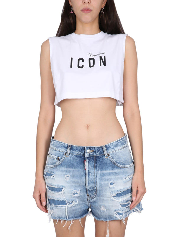 Dsquared2 Crop-top With Logo - Women - Piano Luigi