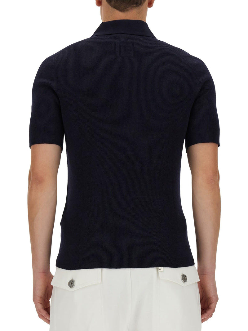 Balmain Polo With Logo Patch - Men - Piano Luigi