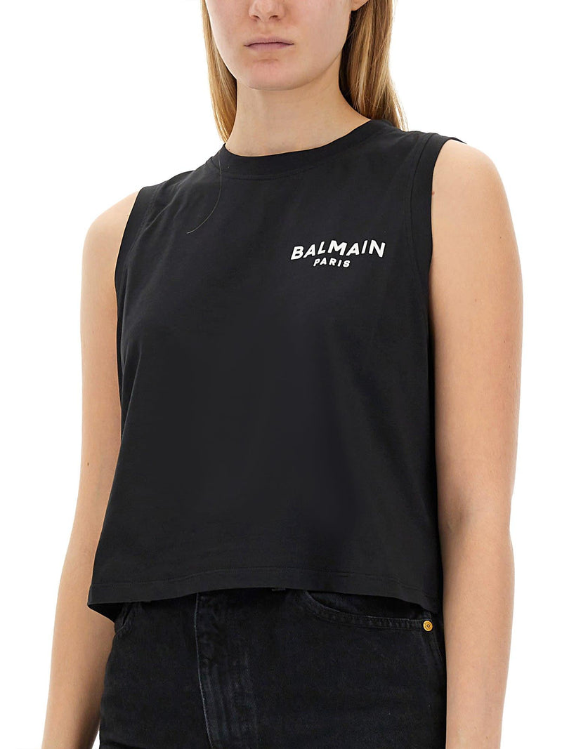 Balmain Tank Top With Logo - Women - Piano Luigi