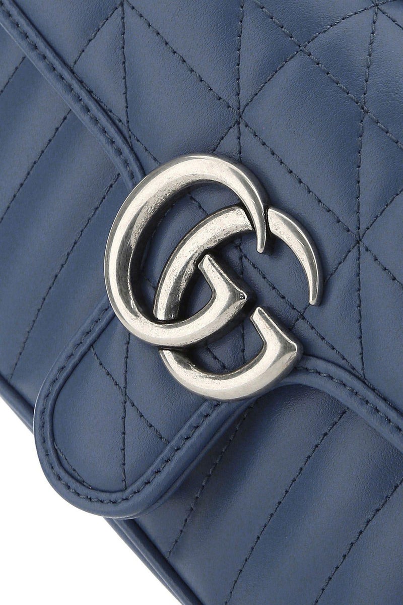 Gucci Blue Leather Mini Marmont Shoulder Bag - Women - Piano Luigi