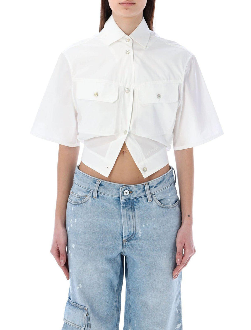 Off-White Buttoned Short-sleeved Shirt - Women - Piano Luigi