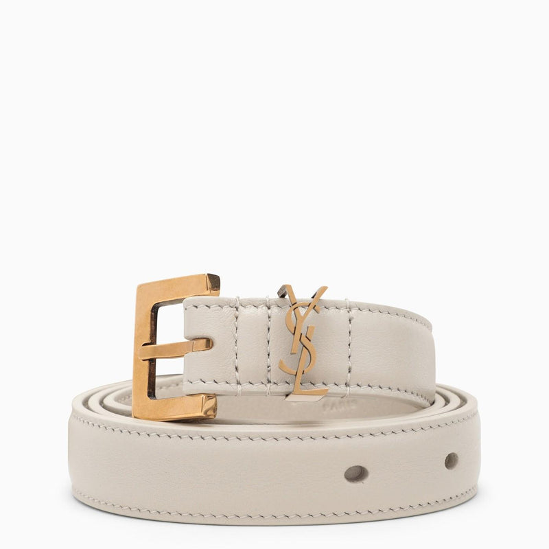 Saint Laurent Monogram Cream Belt 2 Cm - Women - Piano Luigi