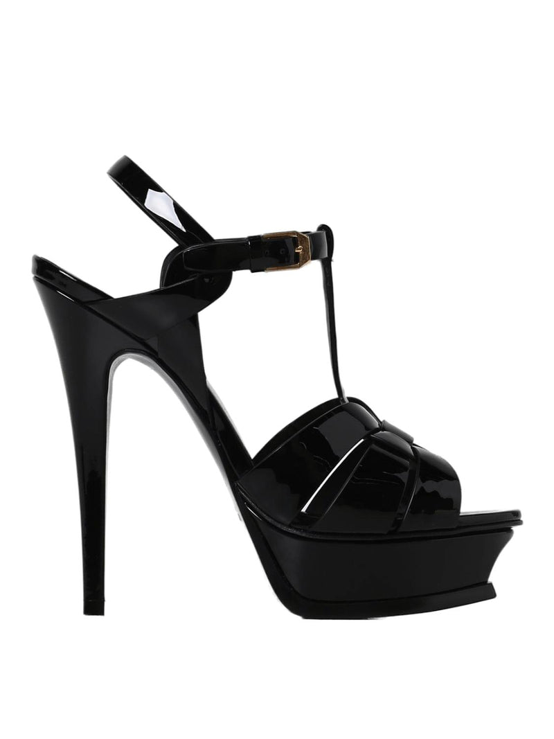 Saint Laurent Patent Tribute Platform Sandals - Women - Piano Luigi