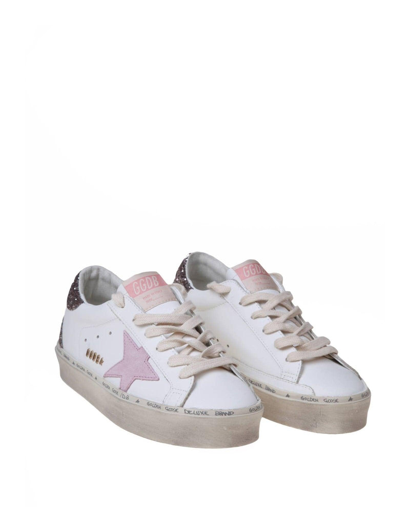 Golden Goose Hi Star In White And Pink Leather - Women - Piano Luigi