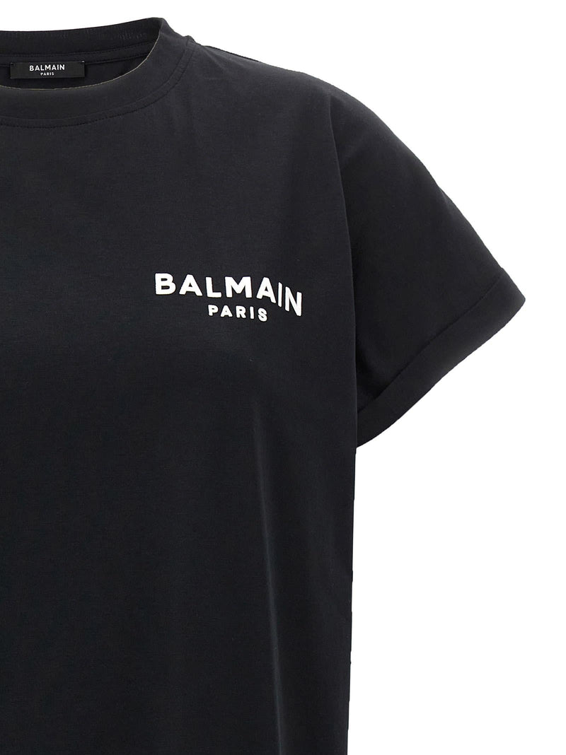 Balmain Flocked Logo T-shirt - Women - Piano Luigi