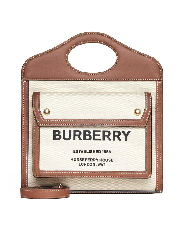 Burberry Mini Two-tone Canvas And Leather Pocket Bag - Women - Piano Luigi