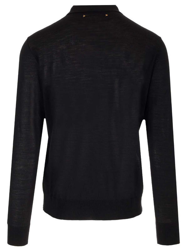 Golden Goose Black Wool Polo Shirt - Men - Piano Luigi