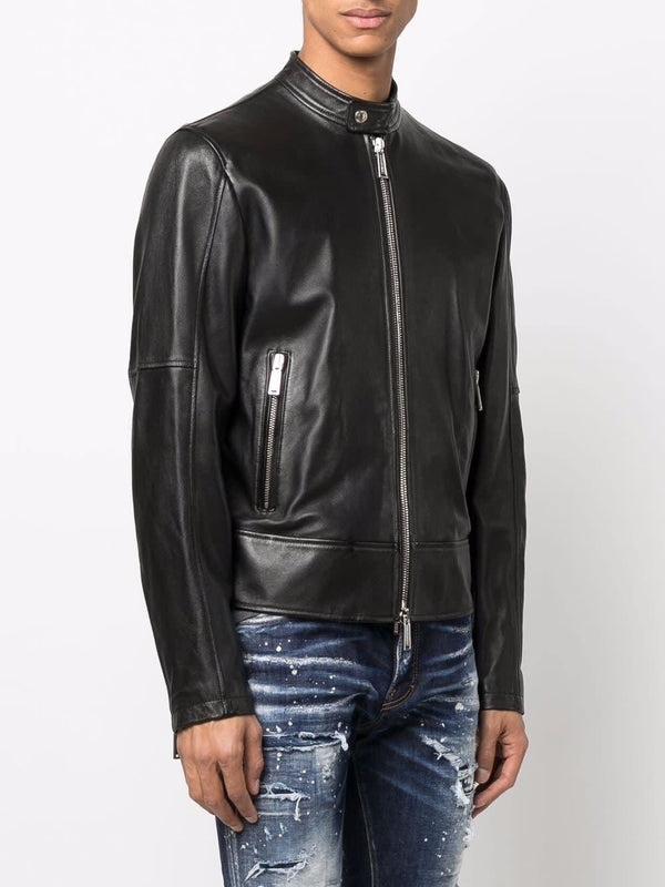 Dsquared2 Leather Biker Jacket - Men - Piano Luigi