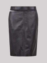 Fendi Midi Leather Skirt - Women - Piano Luigi