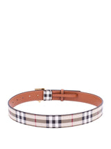 Burberry Tb Check Pattern Beige Belt - Women - Piano Luigi