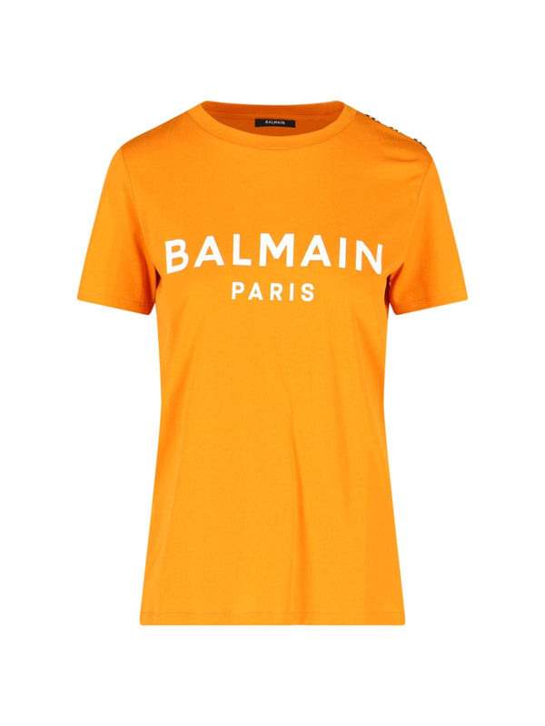 Balmain Logo Print Embellished T-shirt - Women - Piano Luigi