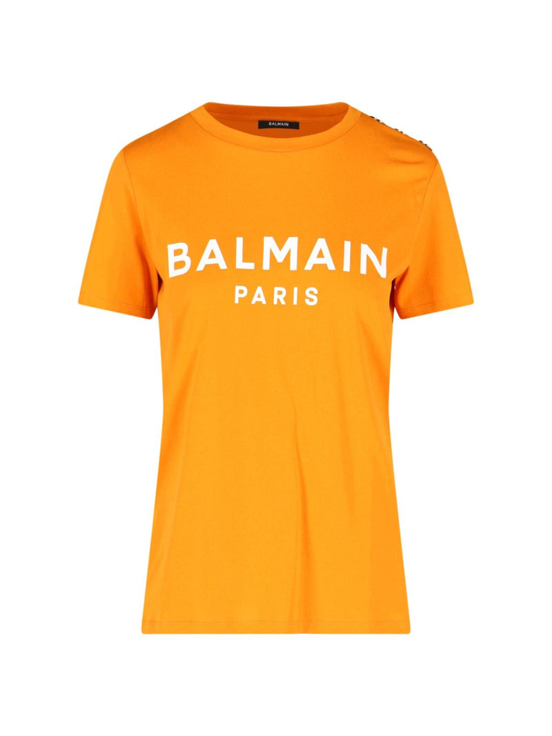 Balmain Logo Print Embellished T-shirt - Women - Piano Luigi