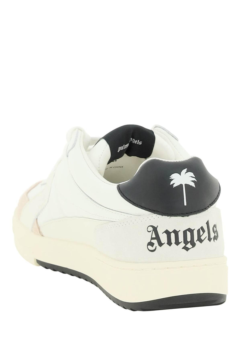Palm Angels White And Black University Low Sneakers - Men - Piano Luigi