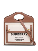 Burberry Fabric And Leather Handbag With Logo - Women - Piano Luigi