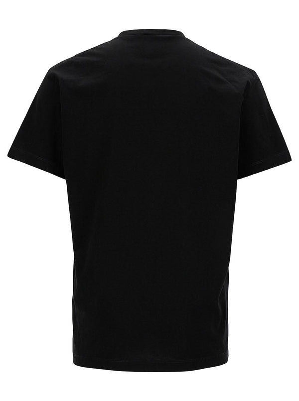 Dsquared2 Black Crewneck T-shirt With Icon Blur Logo Print In Cotton Man - Men - Piano Luigi