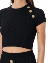 Balmain 6 Button Knit Cropped Top - Women - Piano Luigi