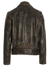 Golden Goose Distressed Leather Biker Jacket - Men - Piano Luigi