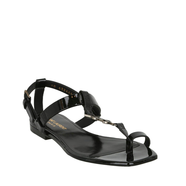 Saint Laurent Cassandra Logo Leather Sandals - Women - Piano Luigi