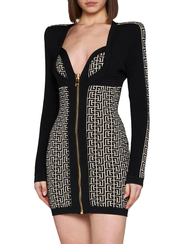 Balmain Black Wool Blend Bodycon Dress - Women - Piano Luigi