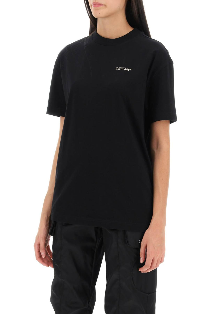 Off-White T-shirt With Back Embroidery - Women - Piano Luigi