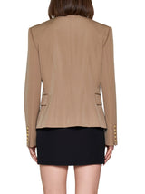 Balmain Beige Wool Blazer Jacket - Women - Piano Luigi