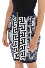 Balmain Pencil Skirt In Monogram Knit - Women - Piano Luigi