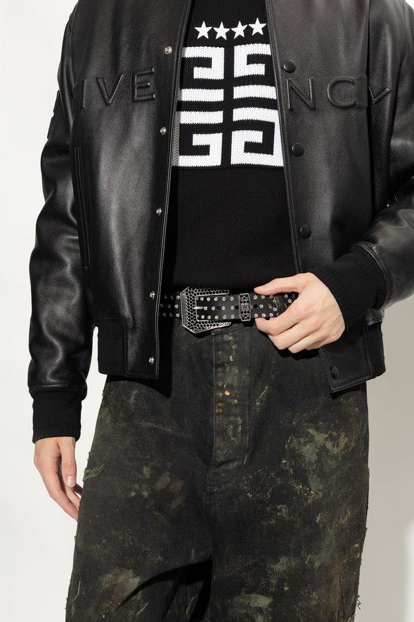 Givenchy Black Leather Belt With Logo - Men