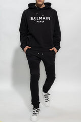 Balmain Black Sweatpants With Logo - Men - Piano Luigi