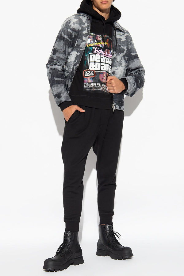 Dsquared2 Grey Denim Jacket With Camo Motif - Men - Piano Luigi