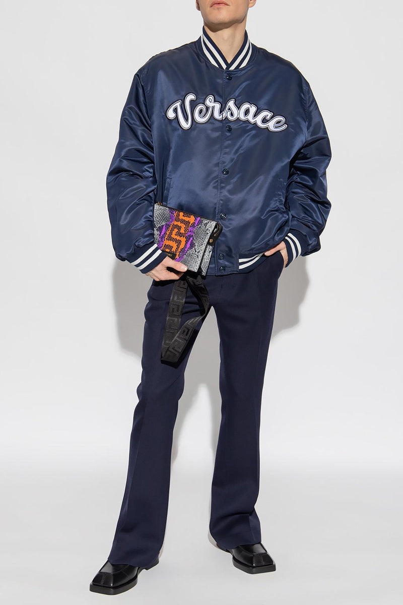 Versace Navy Blue Bomber Jacket - Men - Piano Luigi