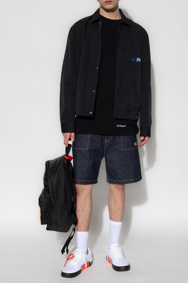 Off-White Navy Blue Denim Shorts - Men - Piano Luigi