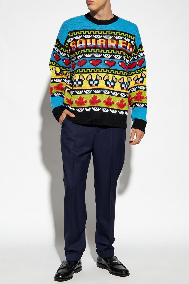 Dsquared2 Multicolour Wool Sweater - Men - Piano Luigi