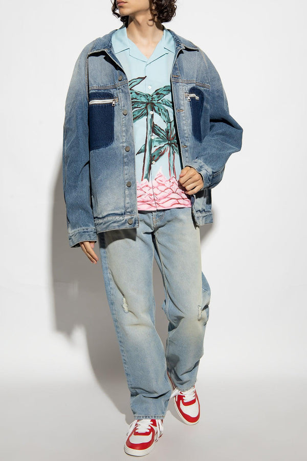 Palm Angels Blue Denim Jacket - Men - Piano Luigi