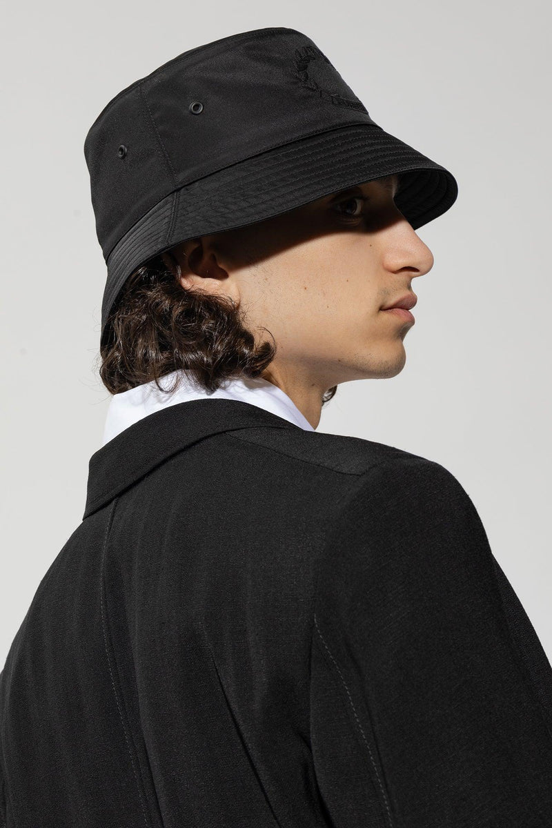 Burberry Black Bucket Hat With Logo - Men - Piano Luigi