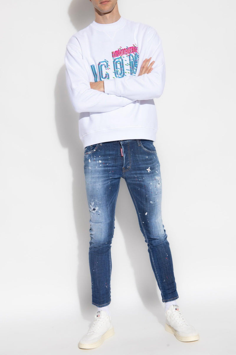 Dsquared2 White Sweatshirt With Logo - Men - Piano Luigi