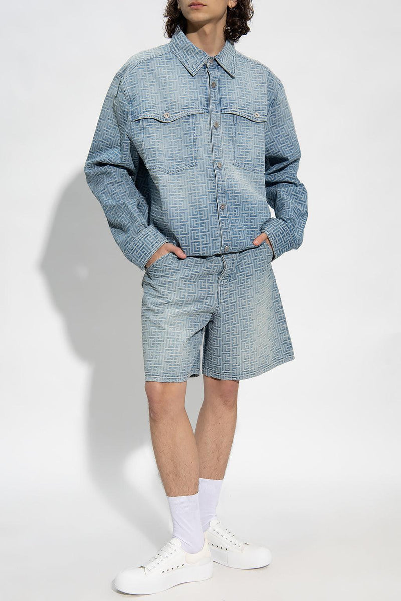 Balmain Blue Denim Shorts - Men - Piano Luigi