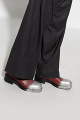 Acne Studios Red Leather Ankle Boots With Logo - Men - Piano Luigi