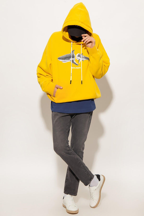 Palm Angels Yellow Sweatshirt With Animal Pattern - Men - Piano Luigi