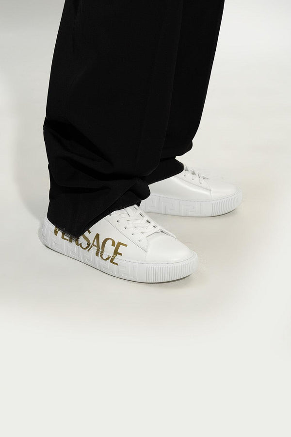Versace White Sneakers With Logo - Men