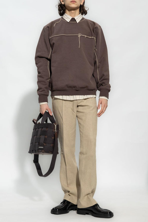 Jacquemus Brown ‘Fio’ Sweatshirt With Logo - Men - Piano Luigi