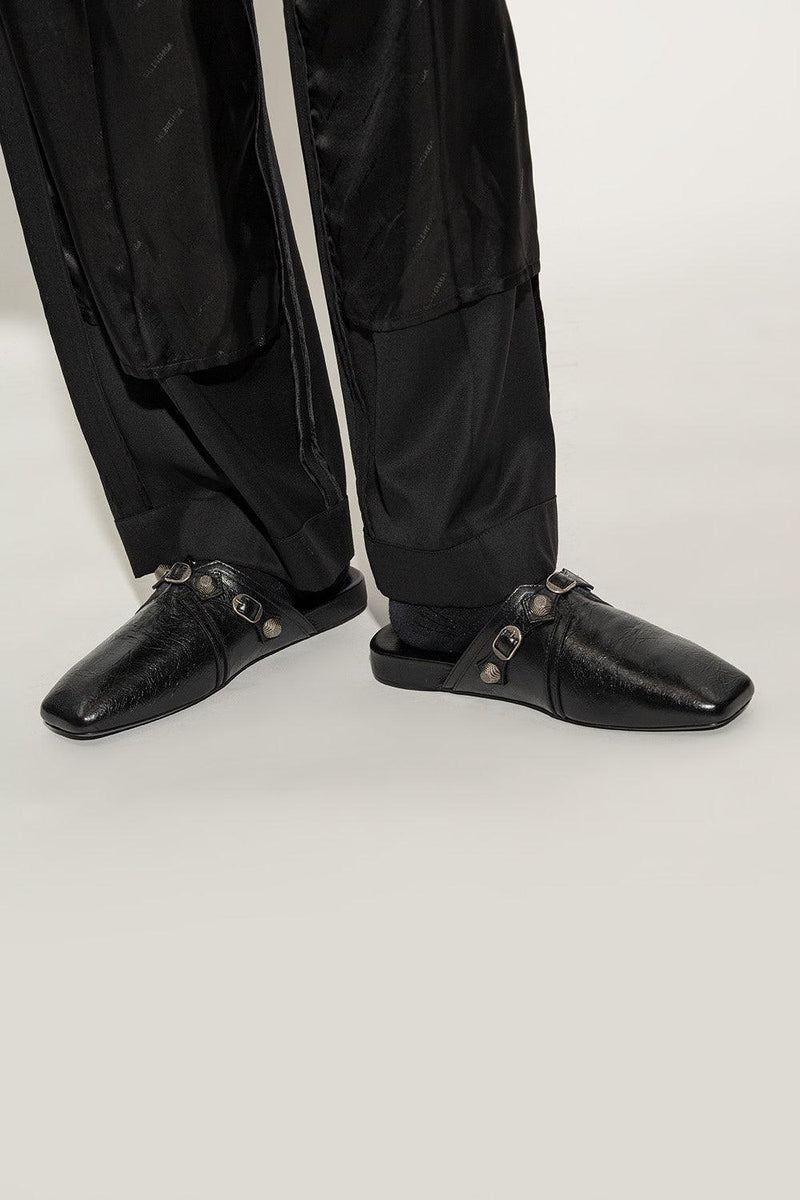 Balenciaga Black ‘Cosy Cagole’ Leather Slides - Men