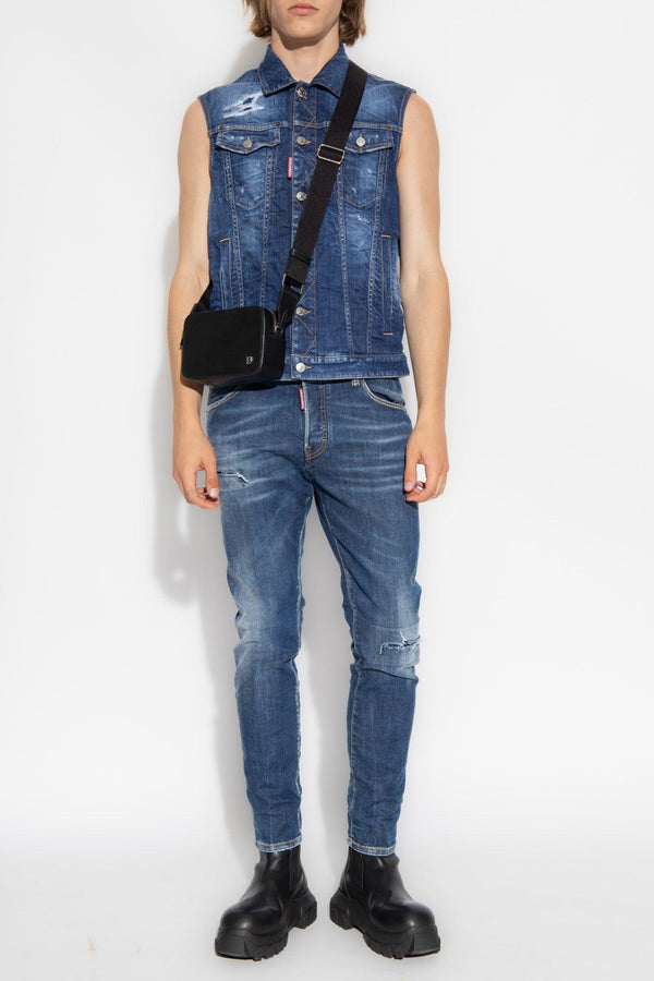 Dsquared2 Blue ‘Dan’ Denim Vest - Men - Piano Luigi