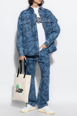 Palm Angels Blue Oversize Denim Shirt - Men - Piano Luigi