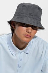 Burberry Grey Bucket Hat With Logo - Men - Piano Luigi