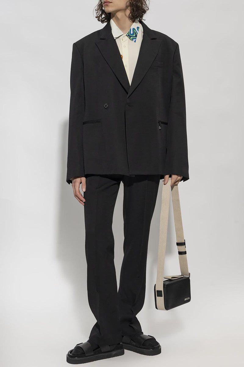 Jacquemus Black ‘Feijoa’ Pleat-Front Trousers - Men - Piano Luigi